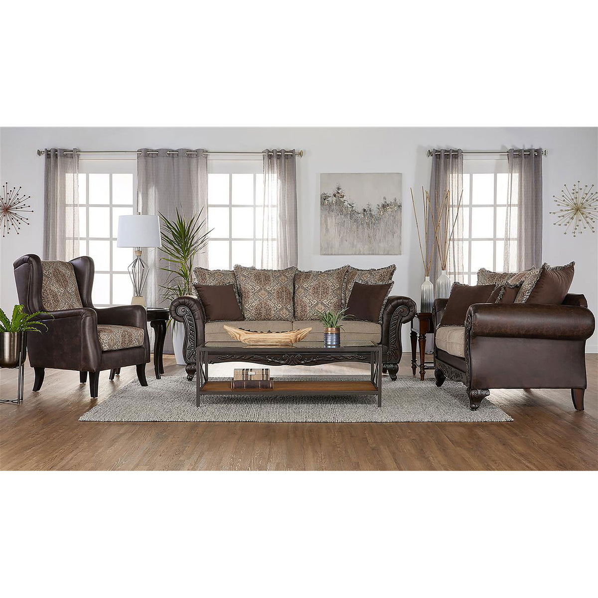 Brookridge - Wingback Accent Club Chair - Brown