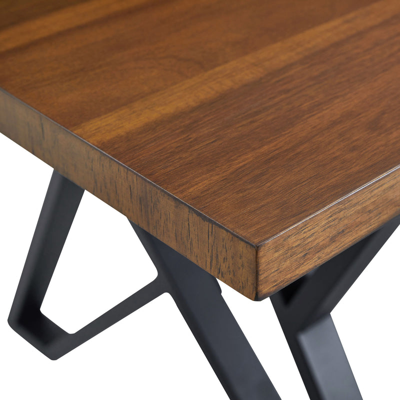 Industrial Style Indoor Dining Table With Metal Legs - Walnut / Black - R&R Furniture Gallery (Fountain Valley, CA)