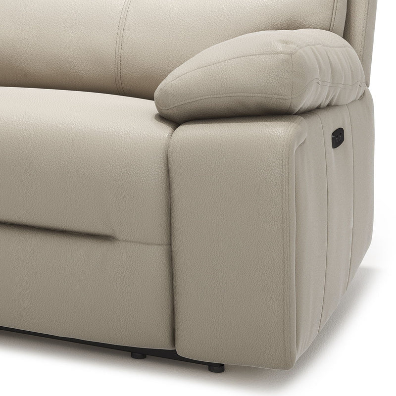 Malibu - Modern Power Motion 3 Piece Reclining Loveseat Sofa With Cup Holders - Cream Taupe Beige - R&R Furniture Gallery (Fountain Valley, CA)