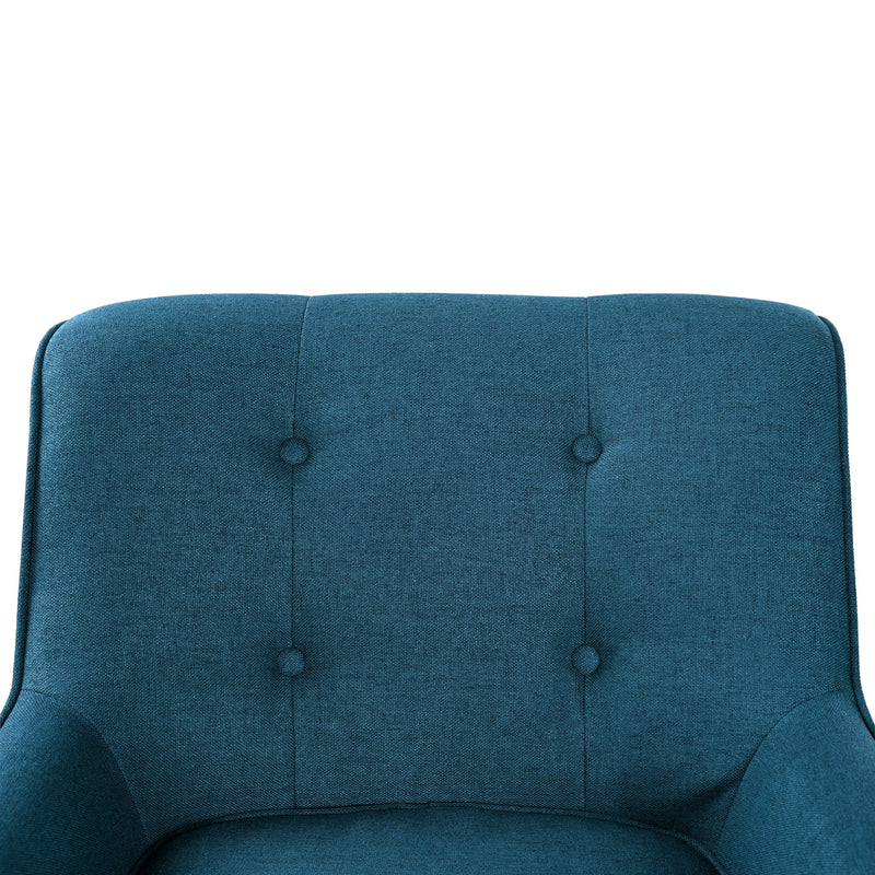 Modern Arm Chair With Tufted Back And Wooden Legs