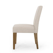 Contemporary Noble House dining chair with upholstered seat and tapered wooden legs in a set, modern and stylish design