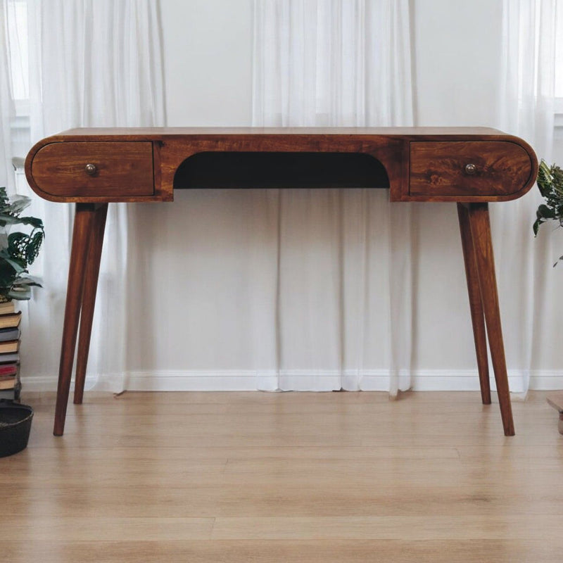 London - Arch Writing Desk - Dark Brown - R&R Furniture Gallery (Fountain Valley, CA)