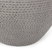 Outdoor lightweight concrete side table by Noble House with a natural finish, perfect for outdoor patio or garden decor.
