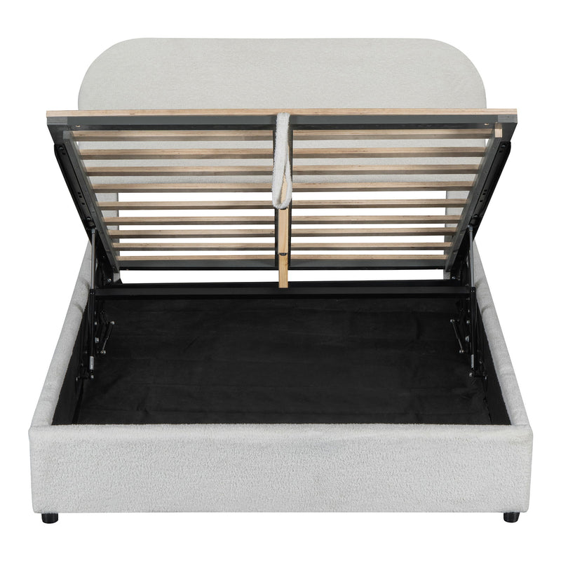 Upholstered Platform Bed With Hydraulic Storage System - R&R Furniture Gallery (Fountain Valley, CA)