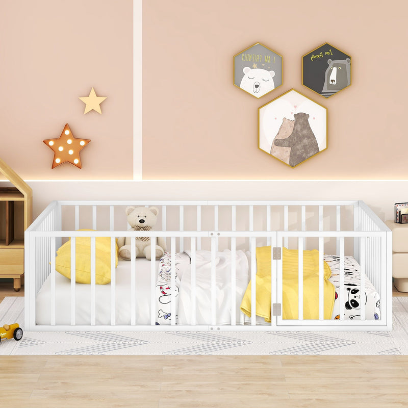 Metal Floor Bed Frame With Fence And Door - R&R Furniture Gallery (Fountain Valley, CA)