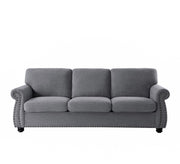 Soft Sofa, Upholstered 3 Seater Couch With High Density Foam, Loose Back Cushions And Turned Legs - R&R Furniture Gallery (Fountain Valley, CA)