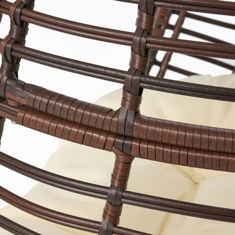 Cutter Teardrop Patio Chair With Water Resistant Cushion - Multi / Brown / Beige - R&R Furniture Gallery (Fountain Valley, CA)