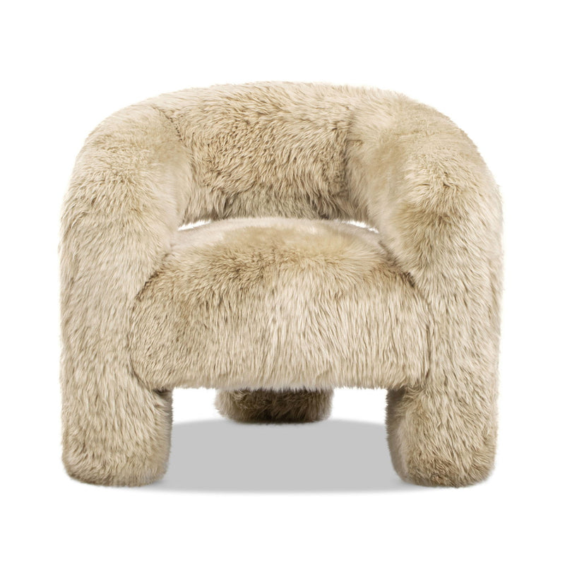 Avalon - Genuine Sheepskin Fur Split Barrel Back Accent Chair - Natural Blonde - R&R Furniture Gallery (Fountain Valley, CA)
