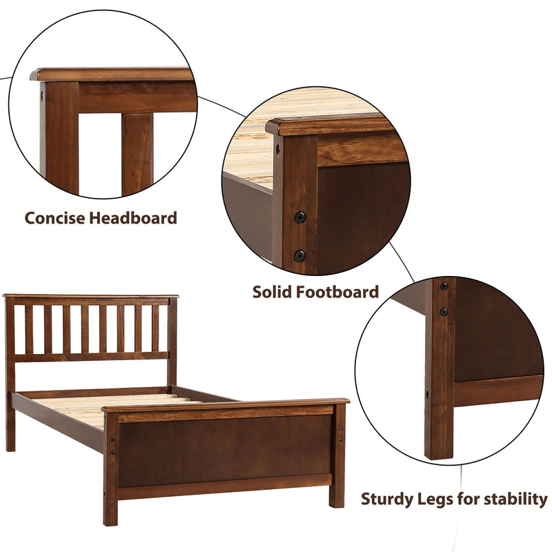 DreamHaus platform bed with headboard, footboard, and wood slat support in a modern bedroom setting.