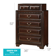 Glory Furniture LaVita accent chest with wood finish, featuring sleek design and storage drawers for stylish home decor.