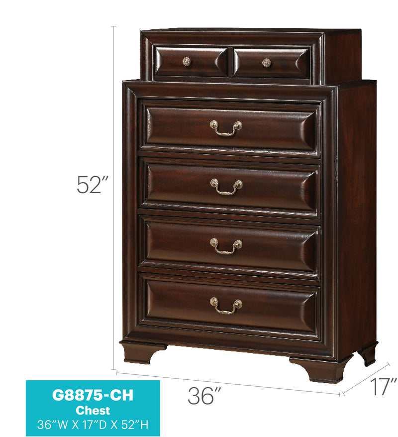 Glory Furniture LaVita accent chest with wood finish, featuring sleek design and storage drawers for stylish home decor.