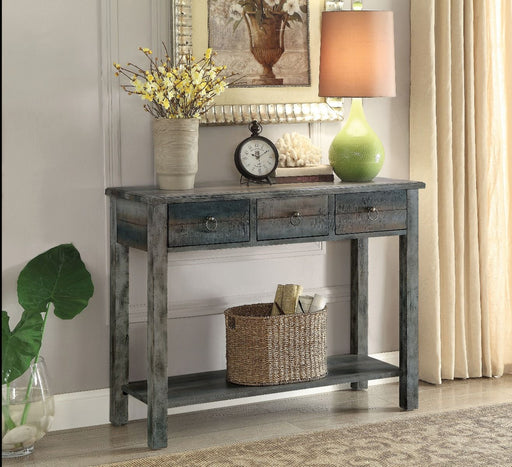 Glancio - Console Table - Antique Gray & Teal - R&R Furniture Gallery (Fountain Valley, CA)