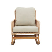 Contemporary Minimalist Wicker Rocking Chair With Soft Cushions - R&R Furniture Gallery (Fountain Valley, CA)