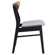 Rebi - Side Chair (Set of 2) - Gray Linen, Walnut & Black - R&R Furniture Gallery (Fountain Valley, CA)