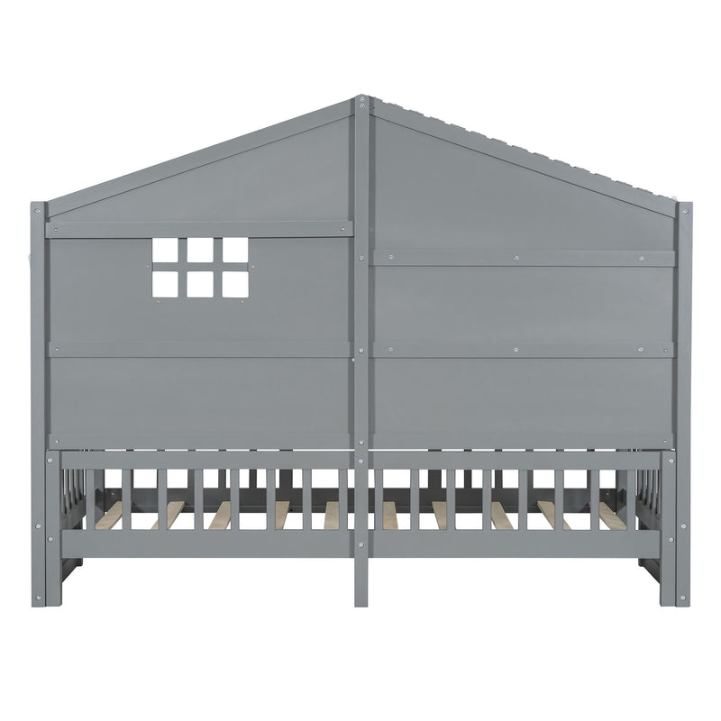 House Bed With Shelves, Window And Sparkling Light Strip On The Roof - R&R Furniture Gallery (Fountain Valley, CA)