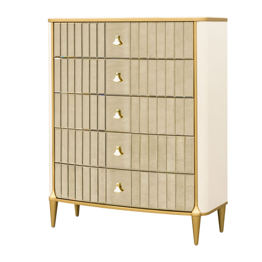 Scotts Square - 5-Drawer Chest - Light Champagne - R&R Furniture Gallery (Fountain Valley, CA)