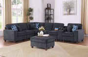 Gina - Sectional Sofa With Ottoman - Black - R&R Furniture Gallery (Fountain Valley, CA)