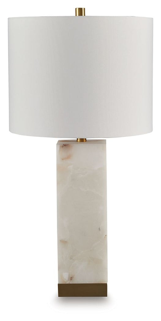 Linderfield - Alabaster Table Lamp - White / Gold Finish - R&R Furniture Gallery (Fountain Valley, CA)