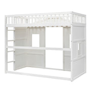 DreamHaus house loft bed with ladder, featuring a cozy sleeping area and sturdy wooden frame.