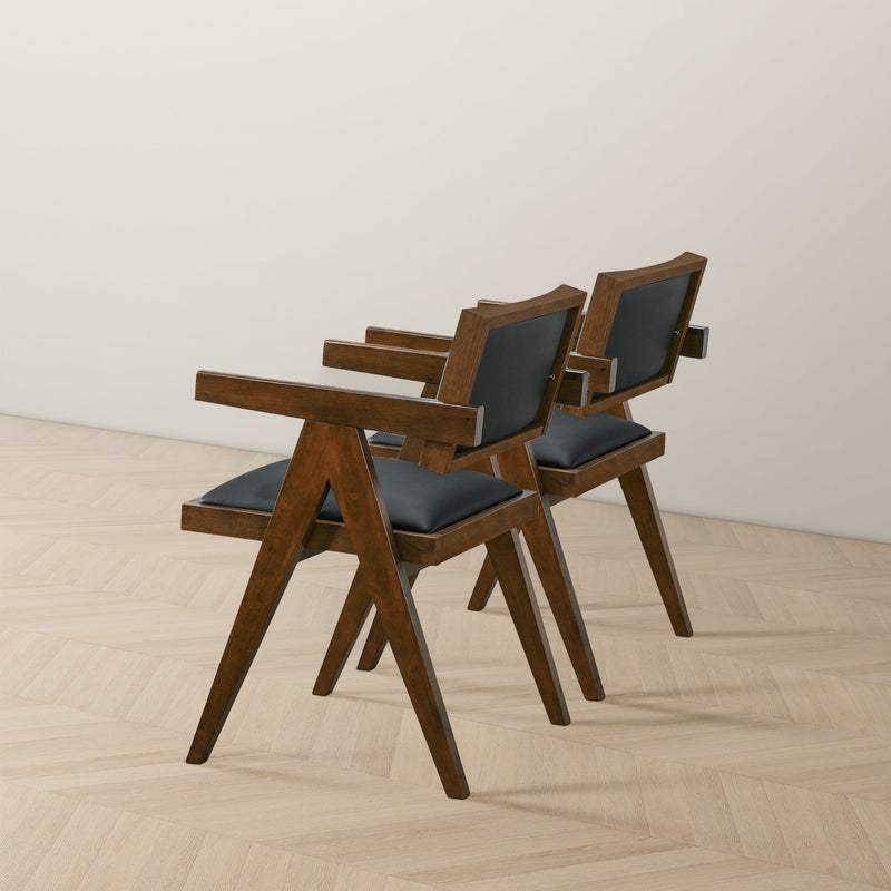 Athena - Dining Chair (Set of 2) - Black / Brown - R&R Furniture Gallery (Fountain Valley, CA)