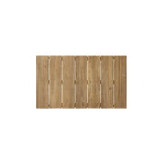 Light brown outdoor coffee table with slat panel top by Noble House, durable and stylish for patio or garden spaces.