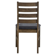 Damica - Side Chair (Set of 2) - Brown Synthetic Leather & Walnut - R&R Furniture Gallery (Fountain Valley, CA)