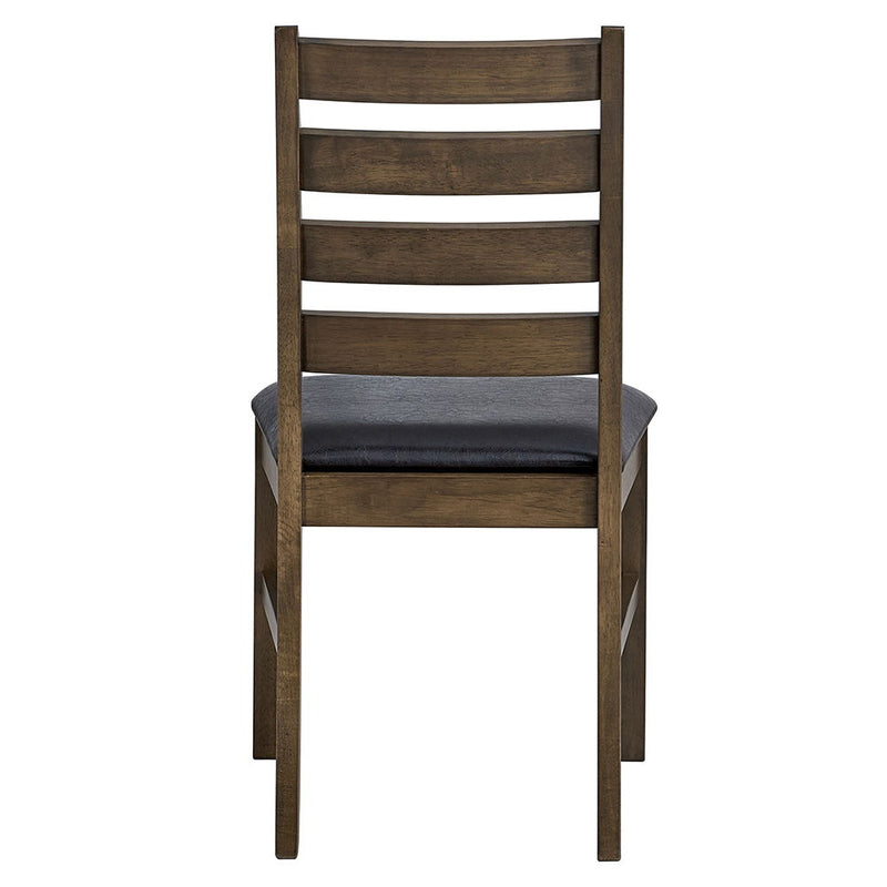Damica - Side Chair (Set of 2) - Brown Synthetic Leather & Walnut - R&R Furniture Gallery (Fountain Valley, CA)