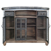 Rahma - Bar Table - Antique Ebony Top Grain Leather & Aluminum - R&R Furniture Gallery (Fountain Valley, CA)