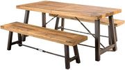 Catriona - 3 Piece Wood Outdoor Dining Set - Teak - R&R Furniture Gallery (Fountain Valley, CA)