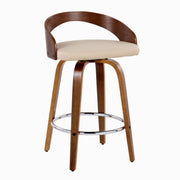 Set of two Lumi Source Grotto mid-century modern counter stools with swivel, fixed height, round footrest, and sleek design.
