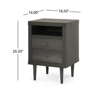 Nystrom - Mid Century Modern 2 Drawer Nightstand - R&R Furniture Gallery (Fountain Valley, CA)