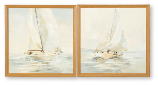 Winbrook - Wall Art Set (Set of 2) - Gray / Tan / Gold Finish - R&R Furniture Gallery (Fountain Valley, CA)