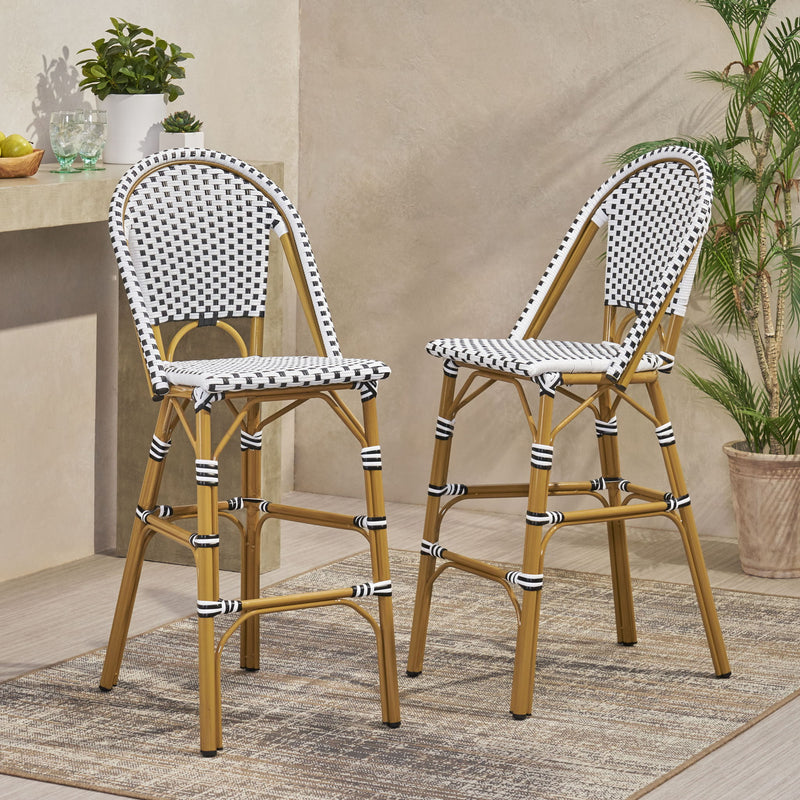 Outdoor Pe Rattan French Barstool Set - R&R Furniture Gallery (Fountain Valley, CA)