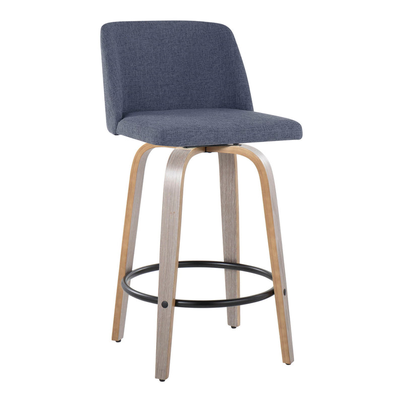 Toriano - Contemporary Fixed Height Counter Stool With Swivel & Round Footrest (Set of 2) - R&R Furniture Gallery (Fountain Valley, CA)