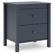 Simmenfort - Two Drawer Night Stand - Navy Blue - R&R Furniture Gallery (Fountain Valley, CA)