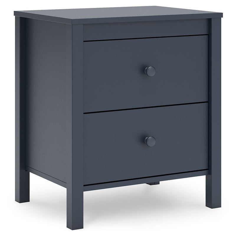 Simmenfort - Two Drawer Night Stand - Navy Blue - R&R Furniture Gallery (Fountain Valley, CA)
