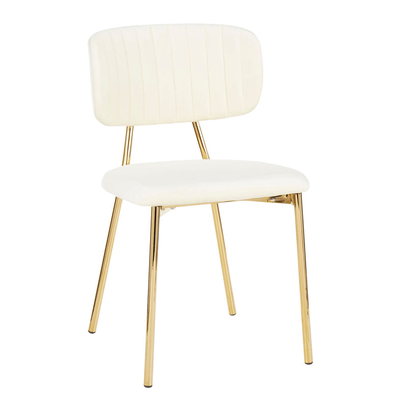 Set of two Lumi Source Bouton contemporary glam chairs with plush upholstery and sleek design, perfect for modern living spaces.