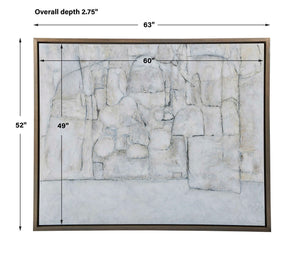 City Line - Framed Canvas - Gray / White / Woodtone