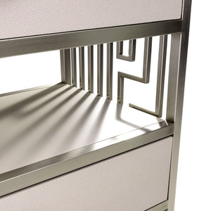 Roxbury Park - Metal Nightstand - Stainless Steel