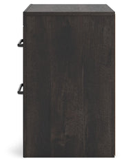 Hollivern - Two Drawer Night Stand - Dark Gray - R&R Furniture Gallery (Fountain Valley, CA)