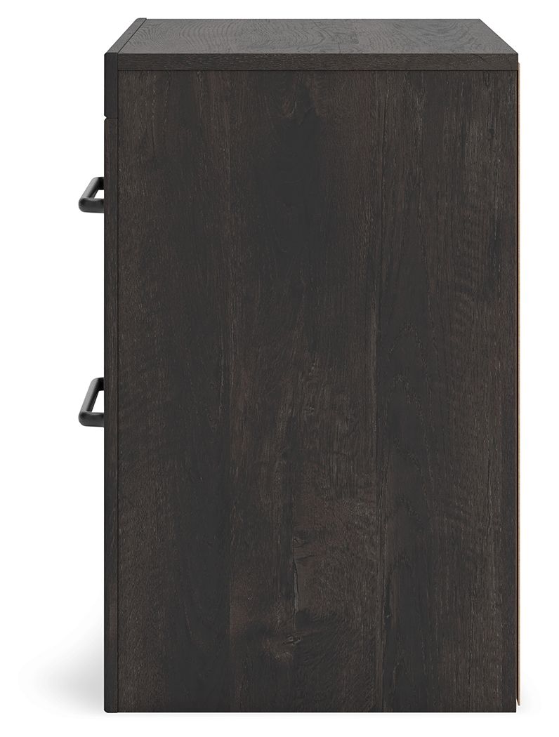 Hollivern - Two Drawer Night Stand - Dark Gray - R&R Furniture Gallery (Fountain Valley, CA)