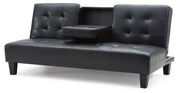 Glory Furniture Richie futon sofa bed with gray fabric upholstery, modern design, and convertible sleeping surface.