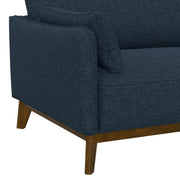 Sofa Wide With Attached Legs - Blue - R&R Furniture Gallery (Fountain Valley, CA)