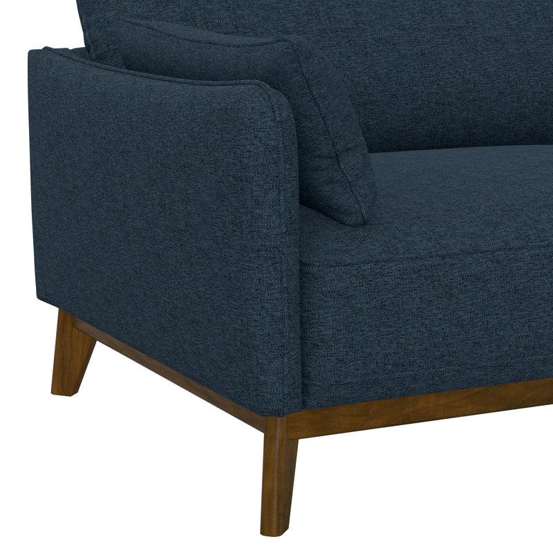 Sofa Wide With Attached Legs - Blue - R&R Furniture Gallery (Fountain Valley, CA)