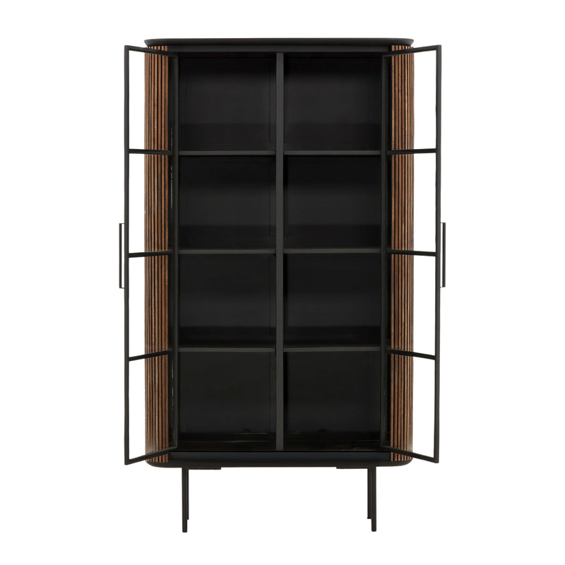 Dabney - Glass Cabinet - Natural And Black