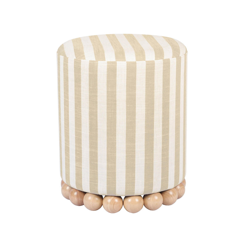 Dex - Striped Linen Ottoman - R&R Furniture Gallery (Fountain Valley, CA)