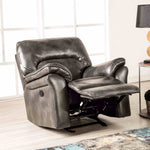 Josias - Glider Recliner, Dark Gray Leatherette