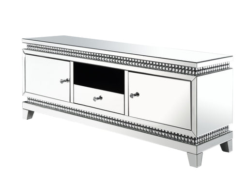 Lotus - TV Stand - Mirrored, Faux Ice Cube Crystals - R&R Furniture Gallery (Fountain Valley, CA)