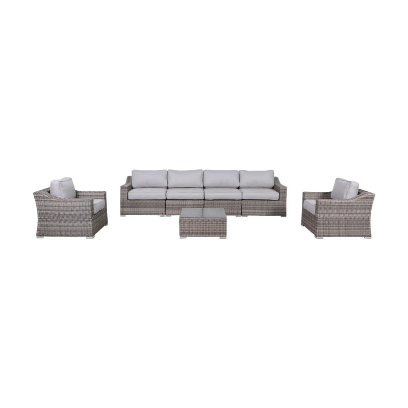 Outdoor Wicker Conversation Set With Cushions, All Weather - R&R Furniture Gallery (Fountain Valley, CA)