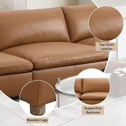 Brighton - Modular Armless Chair - Brown Top Grain Leather - R&R Furniture Gallery (Fountain Valley, CA)